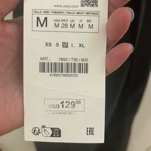 ZARA FW24 WOMAN MIDI 100%LINEN HALTERNECK DRESS OPEN BACK GREY M XL7892/736 NWT - Picture 7 of 8